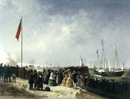 The Departure of the Steam Packet at Boulogne à Louis Bentabole