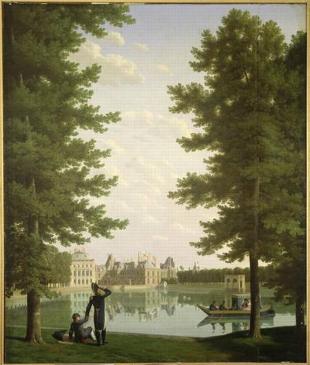 Napoleon I (1769-1821) and Marie-Louise (1791-1847) on the Carp Pond at Fontainebleau à Louis Bidauld