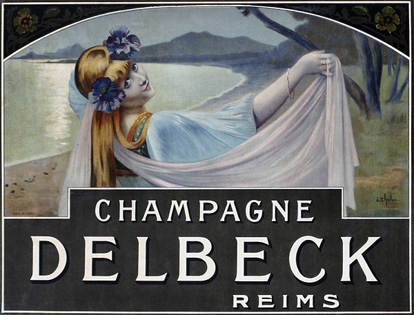 Advertisement for Champagne Delbeck, printed by Camis, Paris, c.1910 (colour litho)  à Louis Chalon