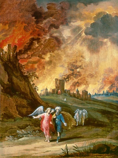 Lot and His Daughters Leaving Sodom à Louis de Caullery