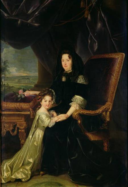 Francoise d'Aubigne (1635-1719) Marquise of Maintenon and her Niece, Francoise d'Aubigne, the Future à Louis Ferdinand Elle