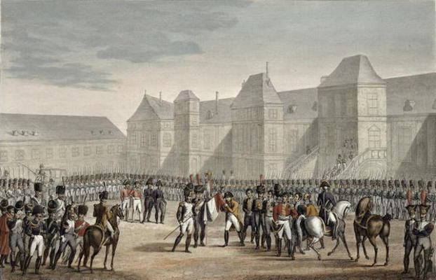The Abdication of Napoleon and his Departure from Fontainebleau for the Island of Elba, 20 April 181 à Louis Francois Couche
