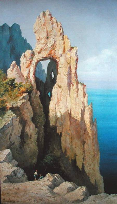 Rocks at Capri à Louis Gabriel Eugène Isabey