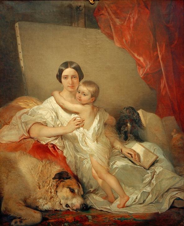 Madame Louis Gallait et sa fille à Louis Gallait