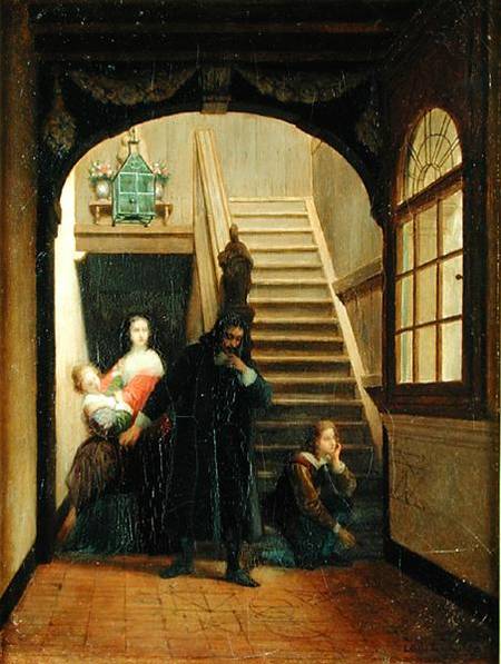 Scene from the Youth of Blaise Pascal (1623-62) à Louis Hector Leroux