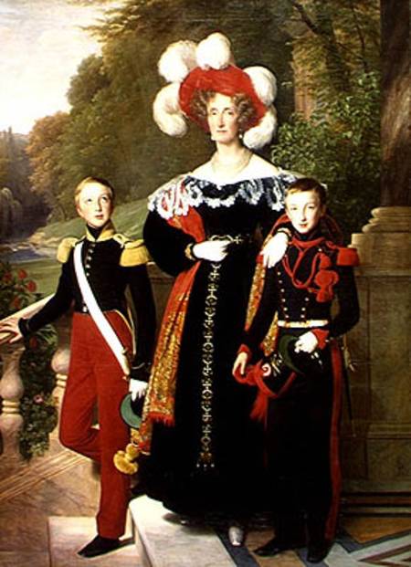Marie Amelie of Bourbon-Sicile (1782-1866) and her sons, Henri of Orleans (1822-97) Duke of Aumale a à Louis Hersent
