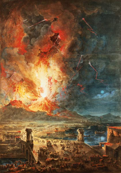 The Great Eruption of Mt. Vesuvius à Louis Jean Desprez