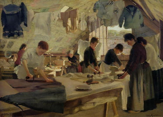 Ironing Workshop in Trouville, 1888 (oil on canvas) à Louis Joseph Anthonissen