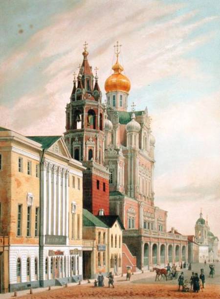 The Assumption Church at Pokrovskaya street in Moscow, printed by Lemercier, Paris à Louis Jules Arnout