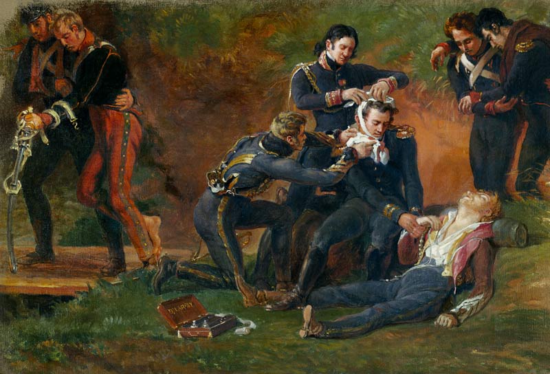 Baron Jean Dominique Larrey (1766-1843) Tending the Wounded at the Battle of Moscow à Louis Lejeune