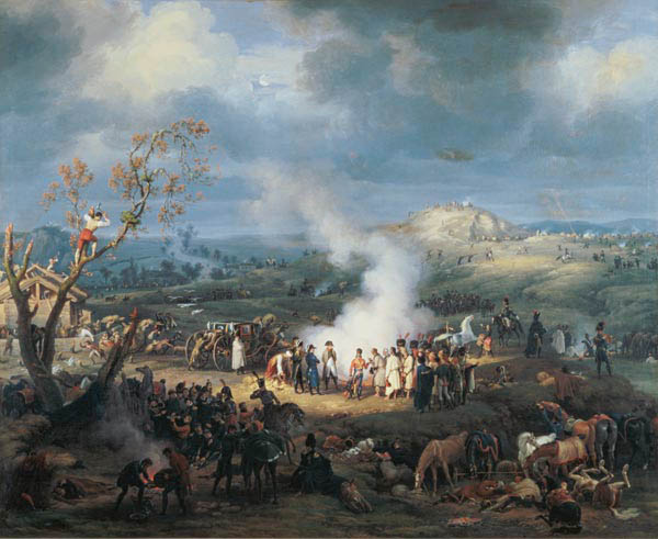 Napoleon (1769-1821) Visiting a Bivouac on the Eve of the Battle of Austerlitz, 1st December 1805 à Louis Lejeune