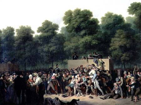 The Distribution of Food and Wine on the Champs-Elysees à Louis-Léopold Boilly