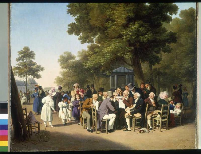 Les politiciens de loisirs aux Tuileries à Paris. à Louis-Léopold Boilly