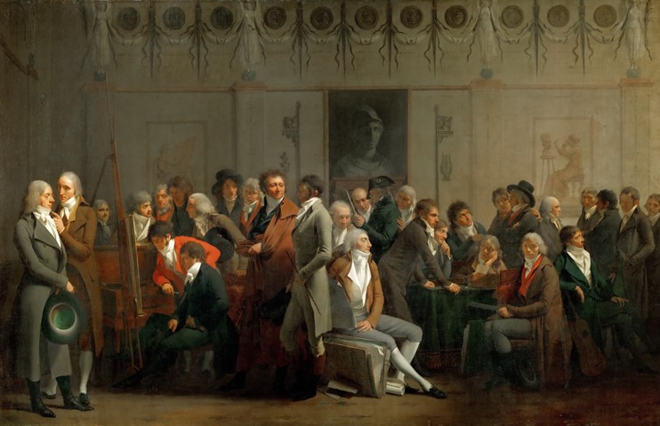Meeting of Artists in the Atelier of Isabey à Louis-Léopold Boilly