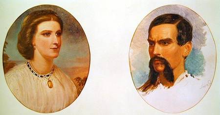 The Marriage Portrait of Richard Burton (1821-90) and Isabel Arundell (1831-96) June 1861 à Louis Lesanges