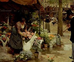 Sur le marché de fleurs. à Louis Marie de Schryver