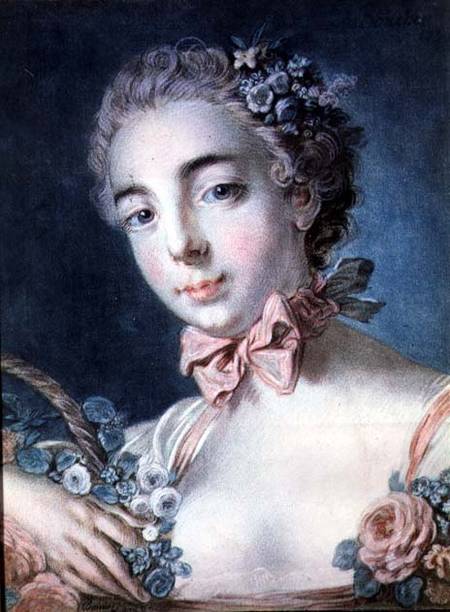 Tete de Flore, portrait of Mme Baudion, daughter of Boucher, after a drawing by Boucher à Louis Marin Bonnet