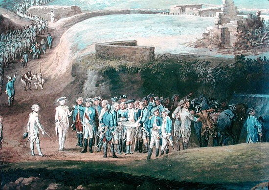 The Siege of Yorktown, 1st-17th October 1781, detail of the central group à Louis Nicolas van Blarenberghe