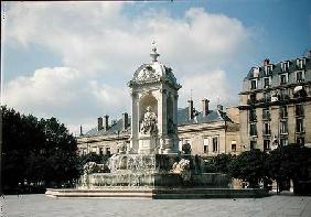View of the Fontaine des Quatre-Eveques, Place Saint-Sulpice