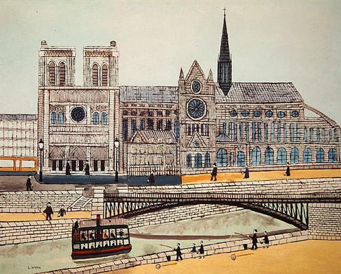 Notre-Dame (south side), c.1933 (oil on canvas) à Louis Vivin
