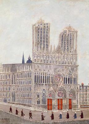 Rheims Cathedral, c.1923 (oil on canvas) à Louis Vivin
