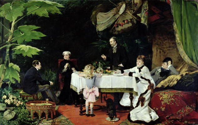 The Luncheon in the Conservatory, 1877 (oil on canvas) à Louise Abbema