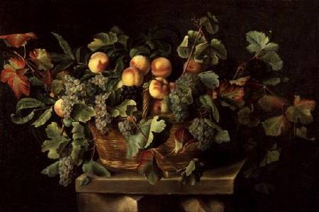 Still Life with Peaches and Grapes à Louise Moillon