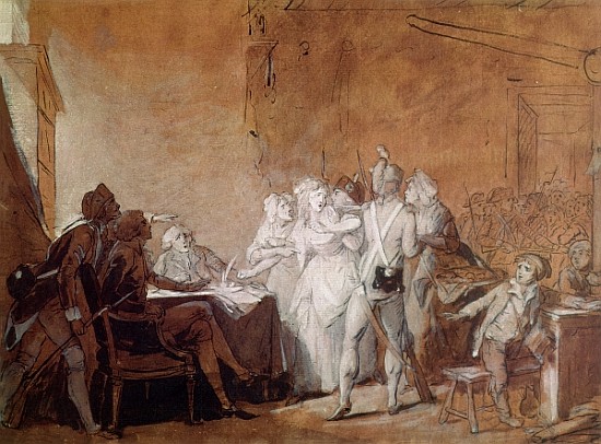 The Arrest of Charlotte Corday (1768-93) à Louis Leopold Boilly