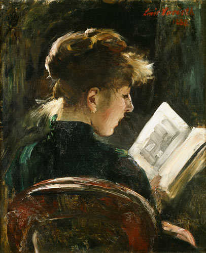 Fille lisant à Lovis Corinth