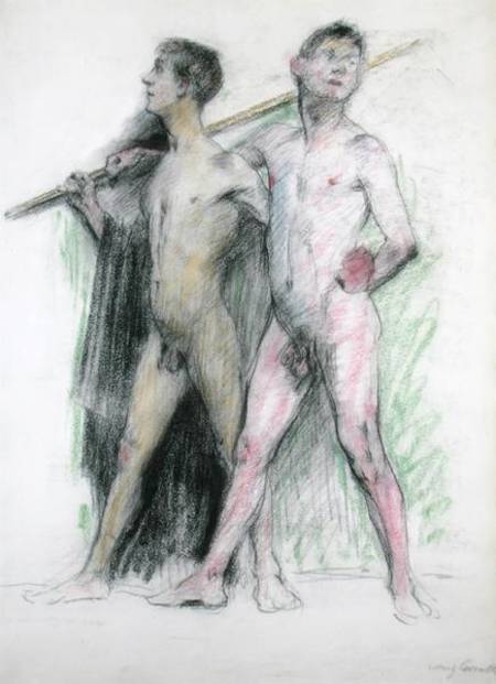 Study of two male figures à Lovis Corinth