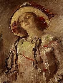 Guillaumeine avec le chapeau jaune. à Lovis Corinth