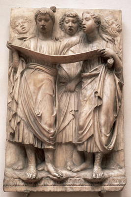 Singing angels, relief from the Cantoria by Luca della Robbia (1400-82), c.1435 (marble) à Luca  della Robbia