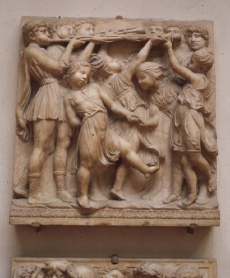 Trumpeting angels, relief from the Cantoria à Luca Della Robbia
