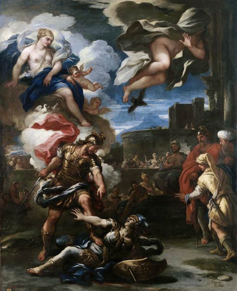 Aeneas defeats Turnus à Luca Giordano