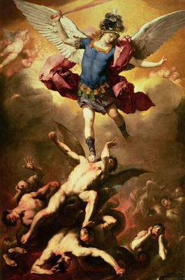 Archangel Michael overthrows the rebel angel, c.1660-65 à Luca Giordano