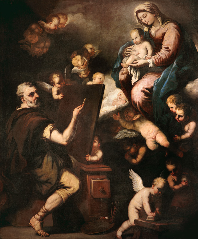 L.Giordano, hl. Lukas malt die Madonna à Luca Giordano