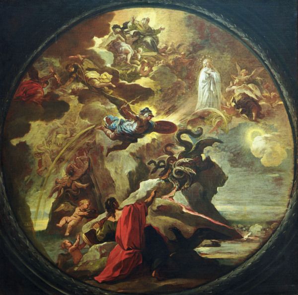 L.Giordano,  St. John on Patmos à Luca Giordano