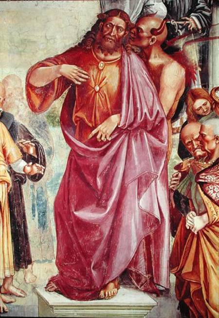 The Preaching of the Antichrist, detail of Christ and the Devil, from the Chapel of the Madonna di S à Luca Signorelli