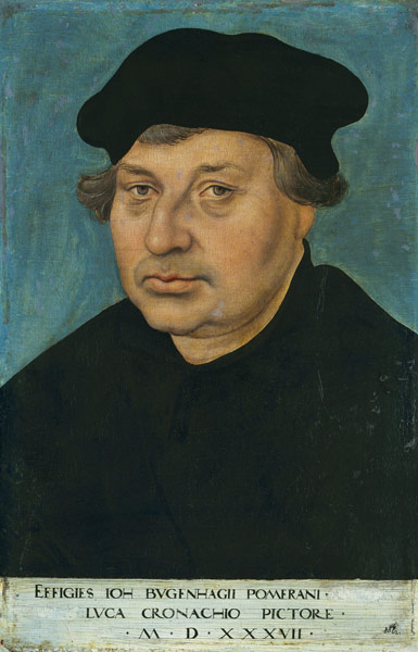 portrait du réformateur Johann Bugenhagen (1485-1558) à Lucas Cranach l'Ancien
