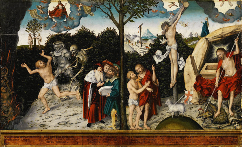 Allegory of Law and Grace à Lucas Cranach l'Ancien