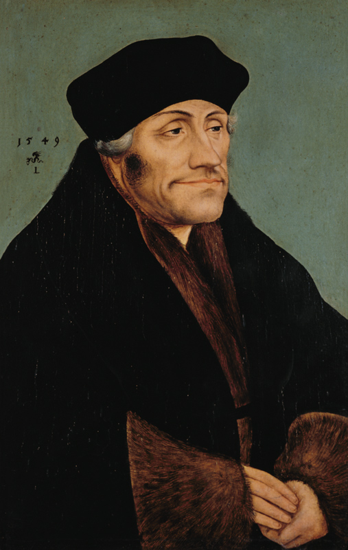 portrait d'Erasme de Rotterdam. à Lucas Cranach l'Ancien