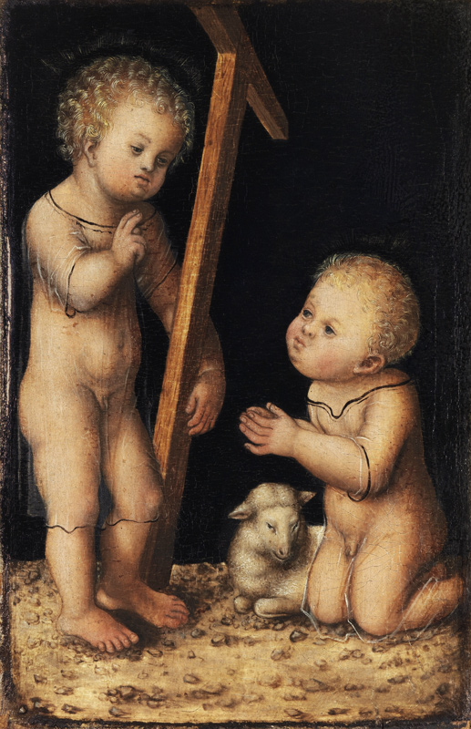 Christ and John the Baptist as Children à Lucas Cranach l'Ancien