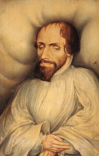 Philippe Melanchton sur le lit mort. à Lucas Cranach l'Ancien