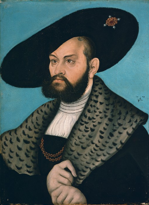 Portrait of Margrave Abrecht of Brandenburg-Ansbach, Duke of Prussia à Lucas Cranach l'Ancien