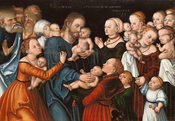 Suffer the Little Children to Come Unto Me à Lucas Cranach l'Ancien