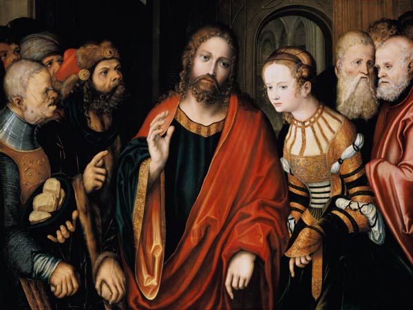 Christ and the Woman Taken in Adultery à Lucas Cranach l'Ancien