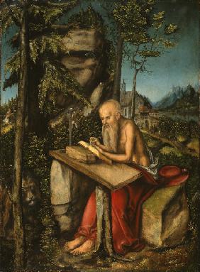 Saint Jerome in a Rocky Landscape