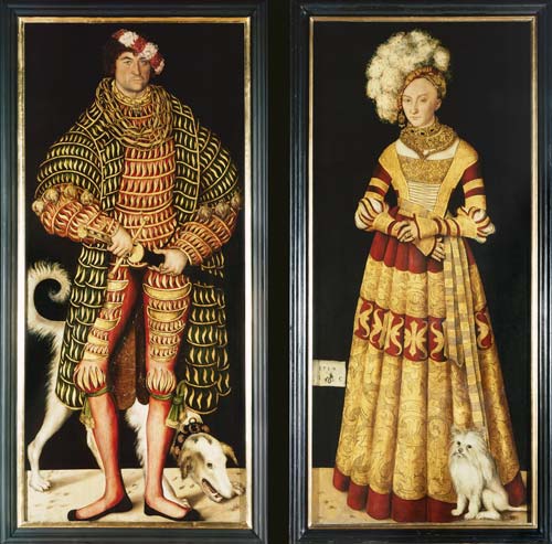 Heinrich drew closer the religious ones and Duchess Katharina of Mecklenburg à Lucas Cranach l'Ancien
