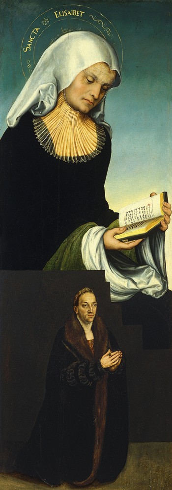 Saint Elizabeth with Duke George of Saxony as Donor à Lucas Cranach l'Ancien