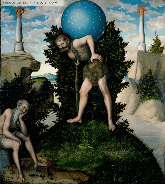 Atlas and Hercules (From The Labours of Hercules) à Lucas Cranach l'Ancien